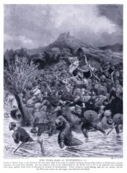 König Penda bei Winwaedfield AD655 getötet, 1920er Jahre